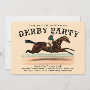 Vintage-Reitturnier-Rennen-Jockey-Derby-Party Einladung