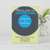 Vintage Rekordhochzeits-Einladung Einladung (Stehend Vorderseite)