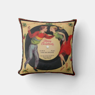 Vintage Rekordkissen der frohen Weihnacht-45 Kissen