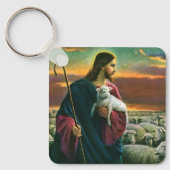 Vintage Religion, Christus guter Hirte mit Flock Schlüsselanhänger (Vorderseite)