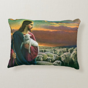 Vintage Religion, Christus guter Hirte mit Herde Dekokissen
