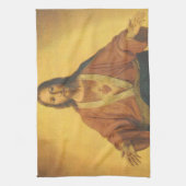 Vintage Religion, heiliges Herz Jesu Christi Geschirrtuch (Vertikal)