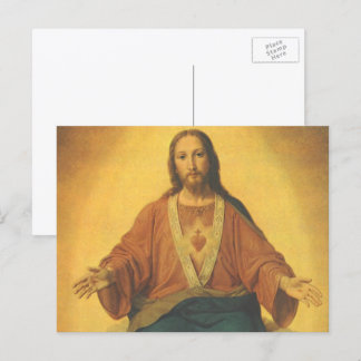 Vintage Religion, heiliges Herz Jesu Christi Postkarte