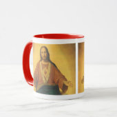 Vintage Religion, heiliges Herz Jesu Christi Tasse (Vorderseite Links)