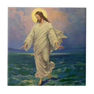 Vintage Religion, Jesus Christus geht auf dem Wass Fliese