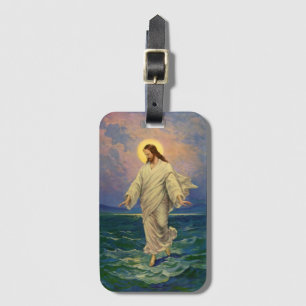 Vintage Religion, Jesus Christus geht auf dem Wass Gepäckanhänger