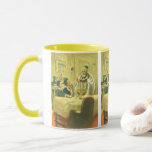 Vintage Religion, Judentum, Licht der Menorah Tasse<br><div class="desc">Vintages Bild religiöser Judaika mit einem Rabbi,  der die Kerzen auf einer Menorah während Hanukkah mit zwei Kindern beim Beobachten beleuchtet.</div>