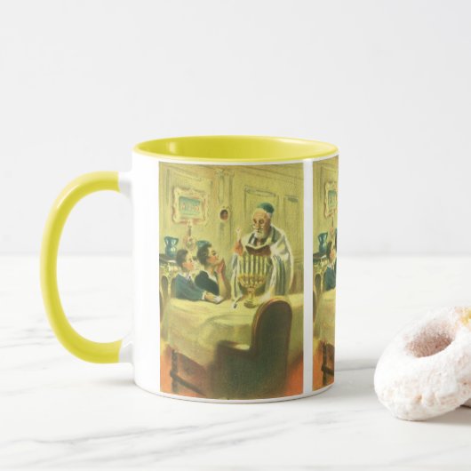 Vintage Religion, Judentum, Licht der Menorah Tasse (Mit Donut)