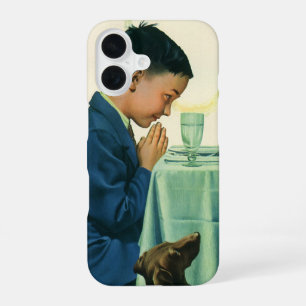 Vintage Religion, Junge spricht das Tischgebet an iPhone 16 Hülle