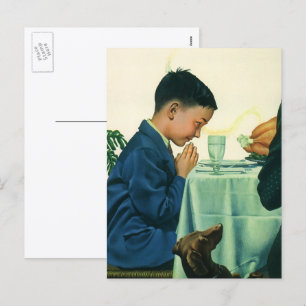 Vintage Religion, Junge Sprichwort Grace am Ernted Feiertagspostkarte