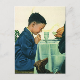 Vintage Religion, Junge Sprichwort Grace am Ernted Feiertagspostkarte