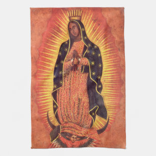 Vintage Religion Jungfrau Maria Unsere Liebe Frau  Geschirrtuch