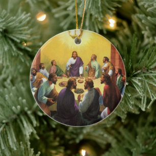Vintage Religion, Letztes Abendmahl mit Jesus Chri Keramik Ornament