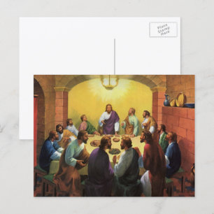 Vintage Religion, Letztes Abendmahl mit Jesus Chri Postkarte