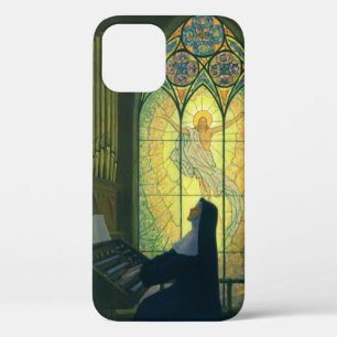 Vintage Religion, Nonne spielt Orgel in der Kirche iPhone 12 Hülle