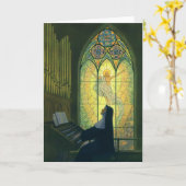 Vintage Religion, Nonnen Kirchenorgan Karte (Gelbe Blume)