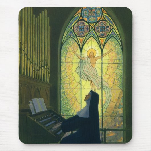 Vintage Religion, Nonnen Kirchenorgan Mousepad (Vorne)
