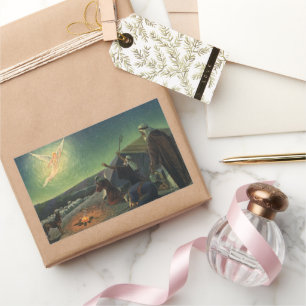 Vintage Religion, Verkündigung an die Hirten Rechteckiger Aufkleber