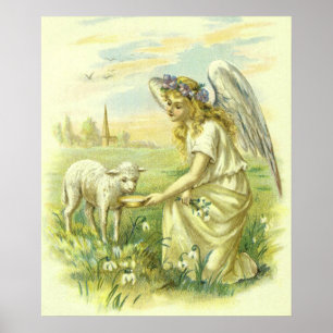 Vintage Religion, Viktorianischer Ostergel mit Lam Poster