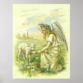 Vintage Religion, Viktorianischer Ostergel mit Lam Poster