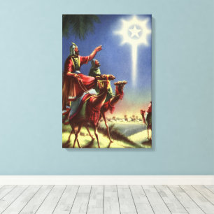 Vintage Religion, Weise Männer mit dem Stern von B Leinwanddruck