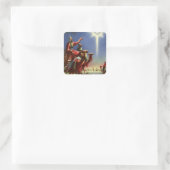 Vintage Religion, Weiße Männer mit Stern von Bethl Quadratischer Aufkleber (Tasche)