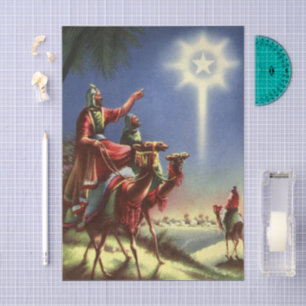 Vintage Religion, Weiße Männer mit Stern von Bethl Seidenpapier