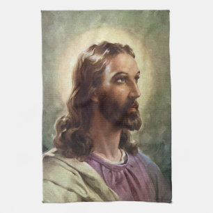 Vintage religiös, Jesus-Christus-Porträt mit Heili Küchentuch