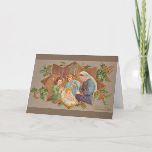 Vintage religiöse deutsche Weihnachtskarte Feiertagskarte