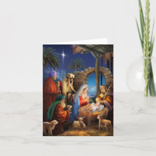 Vintage religiöse Feiertagsszene Feiertagskarte