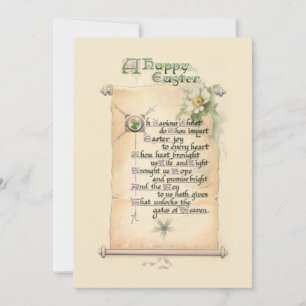 Vintage religiöse Frohe Ostern-Typografie-Schriftr Feiertagskarte