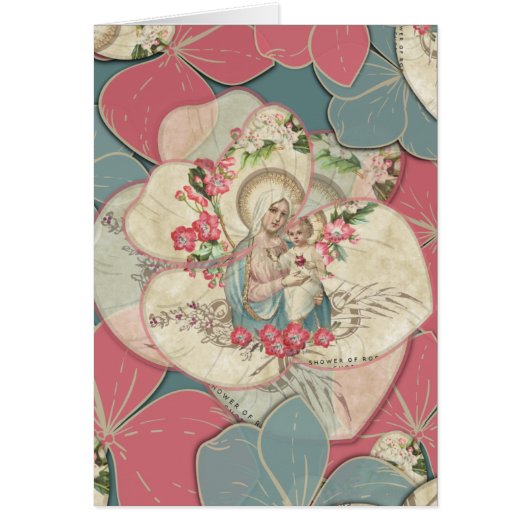 Vintage religiöse gesegnete Jungfrau Mary Baby Jes (Vorne)