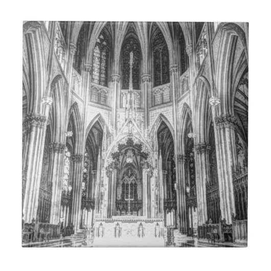 Vintage religiöse gotische Kathedrale der Fliese (Vorderseite)