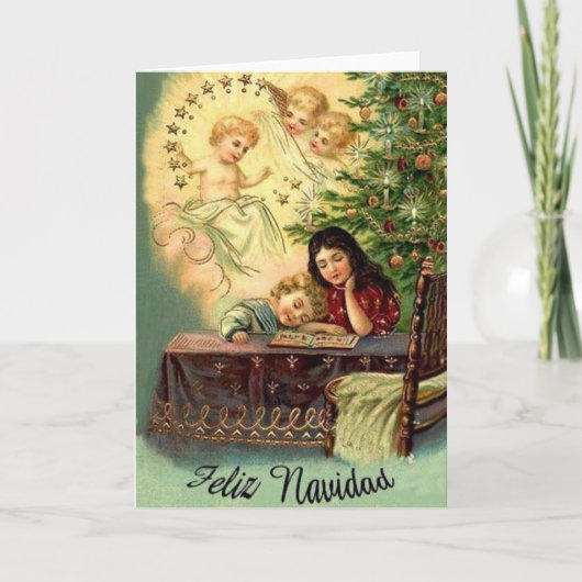 Vintage religiöse Hispanic-/Latino-Weihnachtskarte Feiertagskarte (Vorderseite)