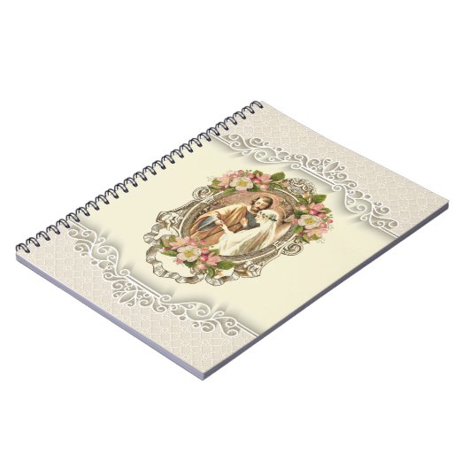 Vintage religiöse Hochzeitsszene Verlobung Notizblock (Linke Seite)