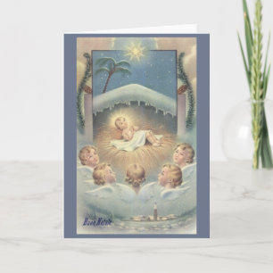 Vintage religiöse italienische Weihnachtskarte Feiertagskarte