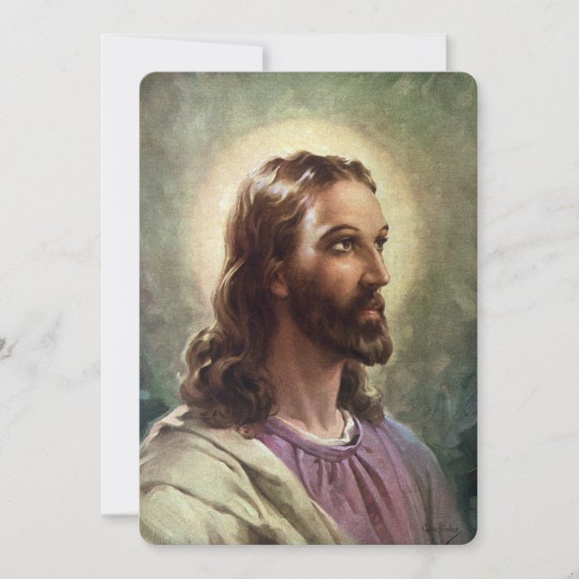 Vintage Religiöse, Jesus Christus Portrait mit Hal (Vorderseite)