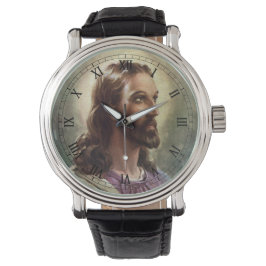 Vintage Religiöse, Jesus Christus Portrait mit Hal Armbanduhr