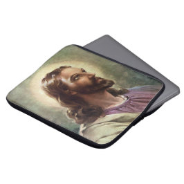 Vintage Religiöse, Jesus Christus Portrait mit Hal Laptopschutzhülle