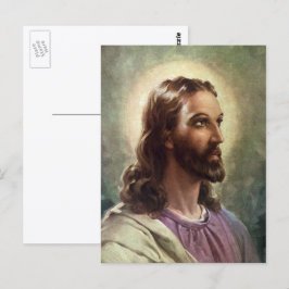 Vintage Religiöse, Jesus Christus Portrait mit Hal Postkarte