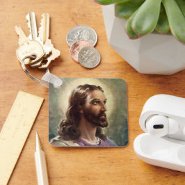 Vintage Religiöse, Jesus Christus Portrait mit Hal Schlüsselanhänger