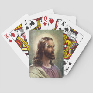Vintage Religiöse, Jesus Christus Portrait mit Hal Spielkarten