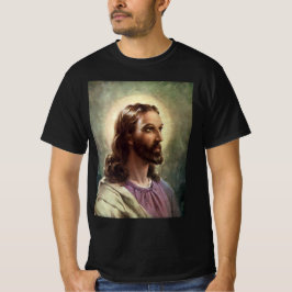 Vintage Religiöse, Jesus Christus Portrait mit Hal T-Shirt