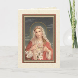 Vintage religiöse Jungfrau Maria Memorare-Gebet Karte