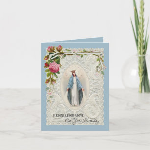 Vintage religiöse Jungfrau Mary Birthday Feiertagskarte