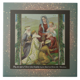 Vintage religiöse Keramik Tile + Wünsche Fliese