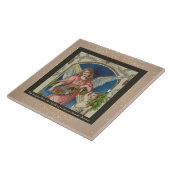 Vintage religiöse Keramik Tile + Wünsche Fliese (Seite)