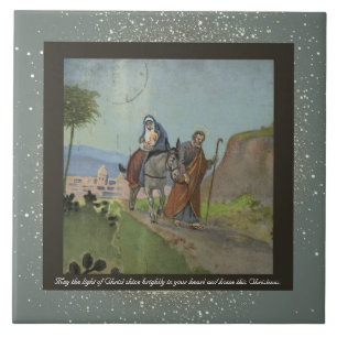Vintage religiöse Keramik Tile + Wünsche Fliese