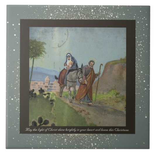 Vintage religiöse Keramik Tile + Wünsche Fliese (Vorderseite)