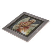 Vintage religiöse Keramik Tile + Wünsche Fliese (Seite)
